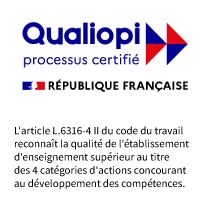 Logo Qualiopi, processus certifié, République française